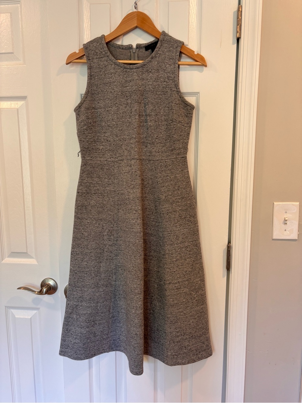 J. Crew Gray Sleeveless Midi A-Line Dress